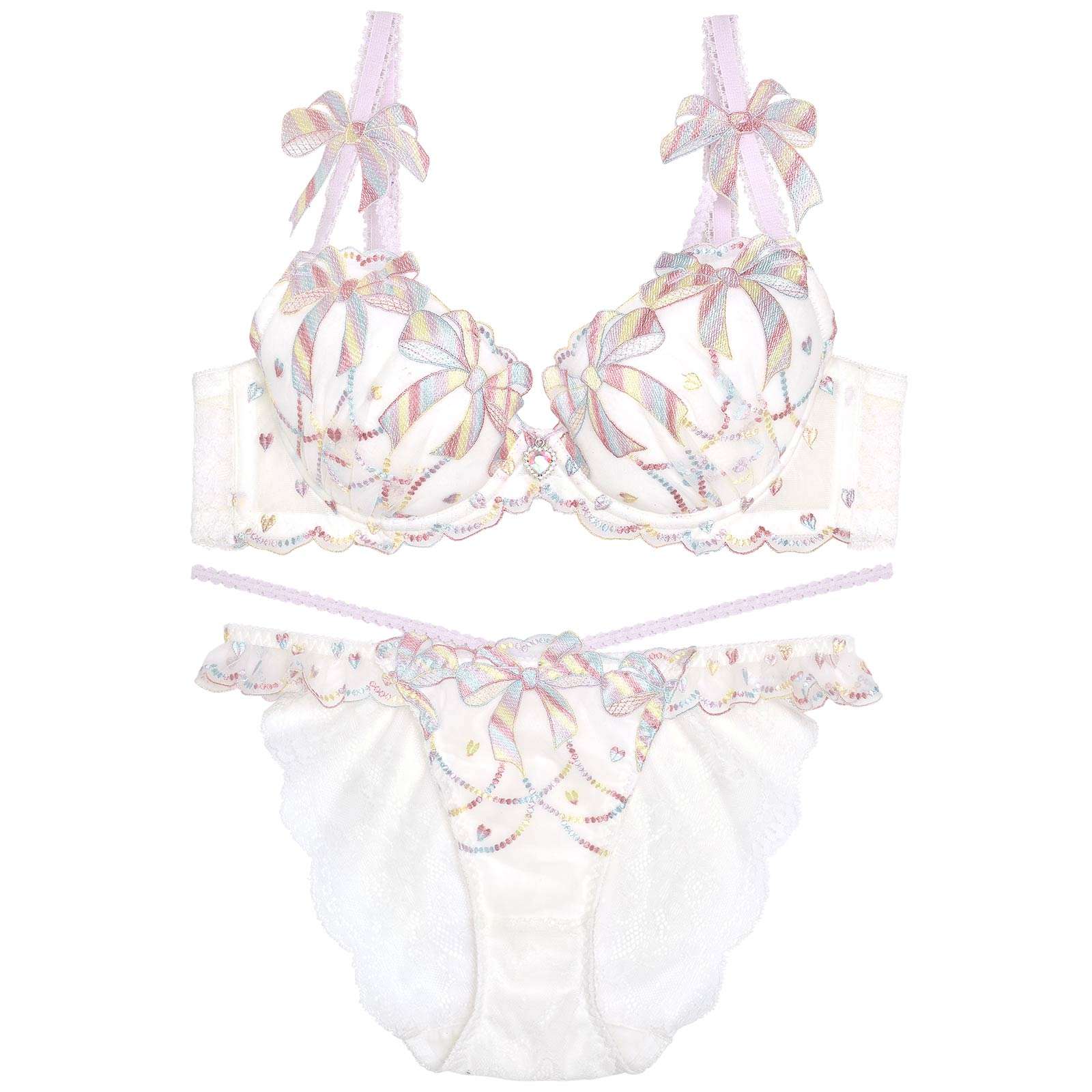 3/7再販!【明日花キララプロデュース/WhipBunny】Sweets Ribbon Candy Bra&Shorts/Cotton Candy スウィーツリボンキャンディブラ＆ショーツ/コットンキャンディ
